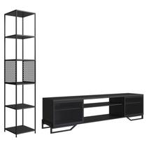 Rack 180 Cm 2 PT Estante Prateleira Industrial 27X23 Preto PP