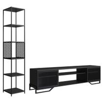 Rack 180 Cm 2 Pt Estante Prateleira Industrial 27x23 Preto Pp Preto Rack 180 Cm 2 Pt Estante Prateleira Industrial 27x23 Preto Pp Preto