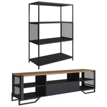 Rack 180 Cm Gaveta Estante 77 Cm Industrial 17X24 Preto Mell PP Rack 180 Cm Gaveta Estante 77 Cm Industrial 17X24 Preto Mell PP