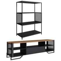 Rack 180 Cm Gaveta Estante 77 Cm Industrial 17x24 Preto Mell Pp Preto Mell Rack 180 Cm Gaveta Estante 77 Cm Industrial 17x24 Preto Mell Pp Preto Mell