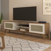 Rack 2 Portas 1 Prateleira Artely Charlotte Cor Cinamomo Com Off White