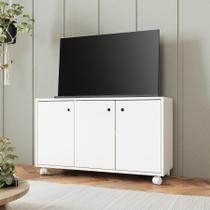 Rack 3 Portas 1 Prateleira Tv Até 40" Em Mdp - Branco