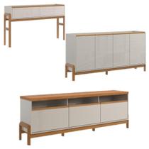 Rack + 3g Elegance 1.8 + Aparador + Buffet Off White New Jequitiba - Lukaliam Móveis Rack + 3g Elegance 1.8 + Aparador + Buffet Off White New Jequitiba - Lukaliam Móveis