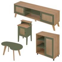 Rack 75 Pol Buffet e Mesas para Sala CO4 Carvalho Menta ARLY Rack 75 Pol Buffet e Mesas para Sala CO4 Carvalho Menta ARLY