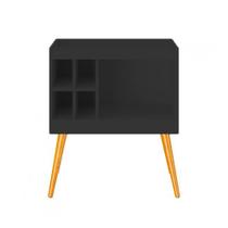 Rack Adega 4 Garrafas Com Prateleira 5 Nichos Preto