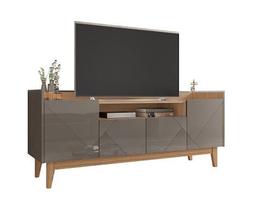 Rack Adria 1.60 Cinza Perola/Noce - Casa D Móveis