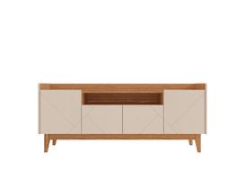 Rack adria 4 portas 1 nicho tv 60” off white/noce