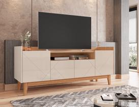 Rack Adria 4 Portas para Tv até 60 Polegadas OffWhite com Noce - Rede Móveis