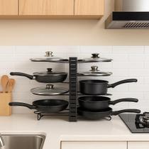 Rack Ajustável Prato Cozinha Panelas Concha Talheres Armário Suporte Organizador Prateleira Tampa Rack Ajustável Prato Cozinha Panelas Concha Talheres Armário Suporte Organizador Prateleira Tampa