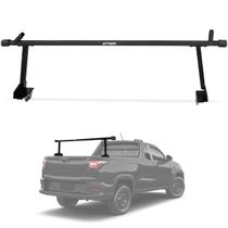 Rack Alto Caçamba Goleira 1600mm Universal Picape Leve Preto Saveiro Strada Montana