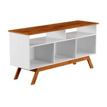 Rack Amsterdã Branco e Mel 140 cm Rack Amsterdã Branco e Mel 140 cm