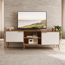Rack Aparador Bancada Tv Grande Prime Mdf Premium 180cm Retrô Vintage 2 Portas Carvalho Off White Rack Aparador Bancada Tv Grande Prime Mdf Premium 180cm Retrô Vintage 2 Portas Carvalho Off White