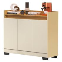 Rack Aparador Buffet Cantinho do Café Retrô 3 Portas Off White Nature Rack Aparador Buffet Cantinho do Café Retrô 3 Portas Off White Nature