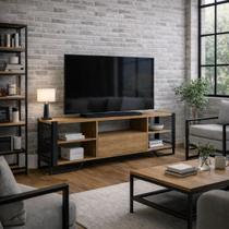 Rack Aparador Estante Sala Corredor Industrial Metal Preta