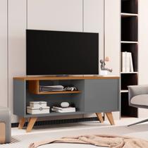 Rack Aparador Sala Moderno TV Ate 43 Polegadas Hector Cor - Cinza / Nature - MJM Casa dos Móveis Rack Aparador Sala Moderno TV Ate 43 Polegadas Hector Cor - Cinza / Nature - MJM Casa dos Móveis