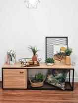 Rack Aria com porta 120 cm Estilo Industrial