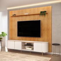 Rack Ariana Tampo Curvo com Painel Ripado para TV até 75 Polegadas Trento