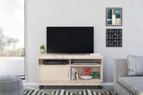 Rack Artur Calacata Off White com Rodízios TV 55