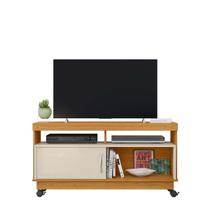 Rack Artur Para TV 50 Polegadas Com Rodízios Cinamomo e Off White - Madetec