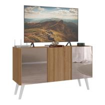 Rack Até 32 Polegadas Retrô Com Espelhos Mp1078 Rustic branco