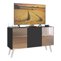 Rack Até 32 Polegadas Retrô Espelhos Mp1078 Preto branco