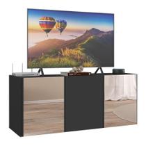 Rack Até 32 Polegadas Suspenso Com Espelhos Mp1077 Preto Preto