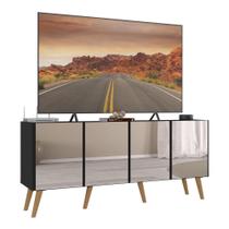 Rack Até 50 Polegadas Retrô Com Espelhos Mp1082 Preto natural