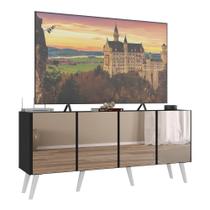 Rack Até 50 Polegadas Retrô Espelhos Mp1082 Preto branco