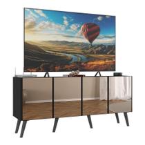 Rack Até 50 Polegadas Retrô Espelhos Mp1082 Preto Preto