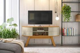 Rack Atlanta Ripado para TV até 55 polegadas - Cumaru / Opala - Madetec