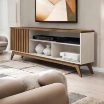 Rack Aurora Ripado Off White e Freijó Rack Aurora Ripado Off White e Freijó