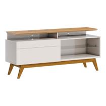 Rack Bancada 1 Gaveta com Nicho 146cm Amy Off White/Nature G29 - Gran Belo Rack Bancada 1 Gaveta com Nicho 146cm Amy Off White/Nature G29 - Gran Belo