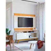 Rack Bancada 1 Gaveta com Nicho e Painel para Tv Ambiente Classic 1.4 Off White Nature - Imcal Rack Bancada 1 Gaveta com Nicho e Painel para Tv Ambiente Classic 1.4 Off White Nature - Imcal