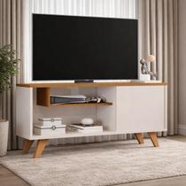 Rack Bancada 1 porta e nicho Pés palito P/ Tvs Até 43 Eitor - Cores - Comprar Moveis em casa