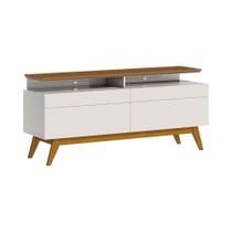 Rack Bancada 2 Gavetas com Nicho 146cm Amy Off White/Freijó G29 - Gran Belo Rack Bancada 2 Gavetas com Nicho 146cm Amy Off White/Freijó G29 - Gran Belo