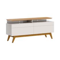 Rack Bancada 2 Gavetas com Nicho 146cm Amy Off White/Nature G29 - Gran Belo Rack Bancada 2 Gavetas com Nicho 146cm Amy Off White/Nature G29 - Gran Belo