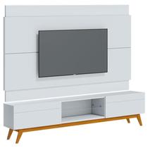 Rack Bancada 2 Gavetas e Painel para Tv Classic 2.2 Branco Acetinado - Imcal