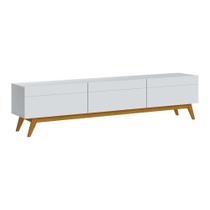 Rack Bancada 3 Gavetas 218cm Amy Branco Acetinado G29 - Gran Belo Rack Bancada 3 Gavetas 218cm Amy Branco Acetinado G29 - Gran Belo