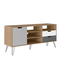 Rack Bancada 60 Pol 140 Cm Grafite Carvalho Arly