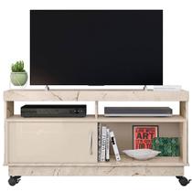 Rack Bancada Abel 1 Porta De Correr Para Tv De 50 Polegadas Calacata/off White