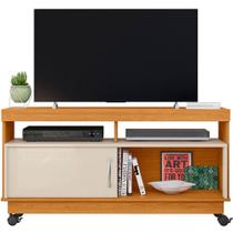 Rack Bancada Abel 1 Porta De Correr Para Tv De 50 Polegadas Cinamomo/off White