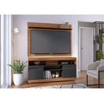 Rack Bancada Ambiente Yara e Painel para TV Maia Noce MIlano Preto Acetinado Colibri