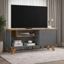 Rack Bancada Aparador Armario Erick P/ TVS Sala Erick - Cores - comprar moveis de casa Cor:Cinza / Nature
