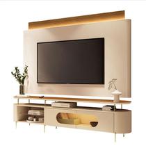 Rack Bancada Ária com Painel Suspenso Nobre Cinamomo Off White - HB Móveis Rack Bancada Ária com Painel Suspenso Nobre Cinamomo Off White - HB Móveis