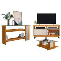 Rack Bancada Artur Com Aparador E Mesa De Centro Frizz Cinamomo Off White - Madetec Rack Bancada Artur Com Aparador E Mesa De Centro Frizz Cinamomo Off White - Madetec