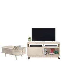 Rack Bancada Artur com Mesa de Centro Indianápolis Calacata Off White - Madetec