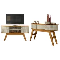 Rack Bancada Atlanta com Aparador Estoril Cumaru Opala Madetec