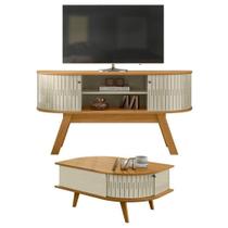 Rack Bancada Atlanta Com Mesa De Centro Indianápolis Cumaru Opala Madetec