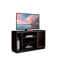 Rack / Bancada / Balcão / Aparador LIV Acabamento com Moldura Portas com Dobradiças Metálicas para TV Até 42'' Cor Preto