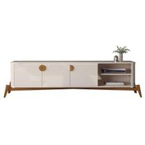 Rack Bancada Buriti 1.8 TV Até 70 Pol. Pés de Madeira Maciça